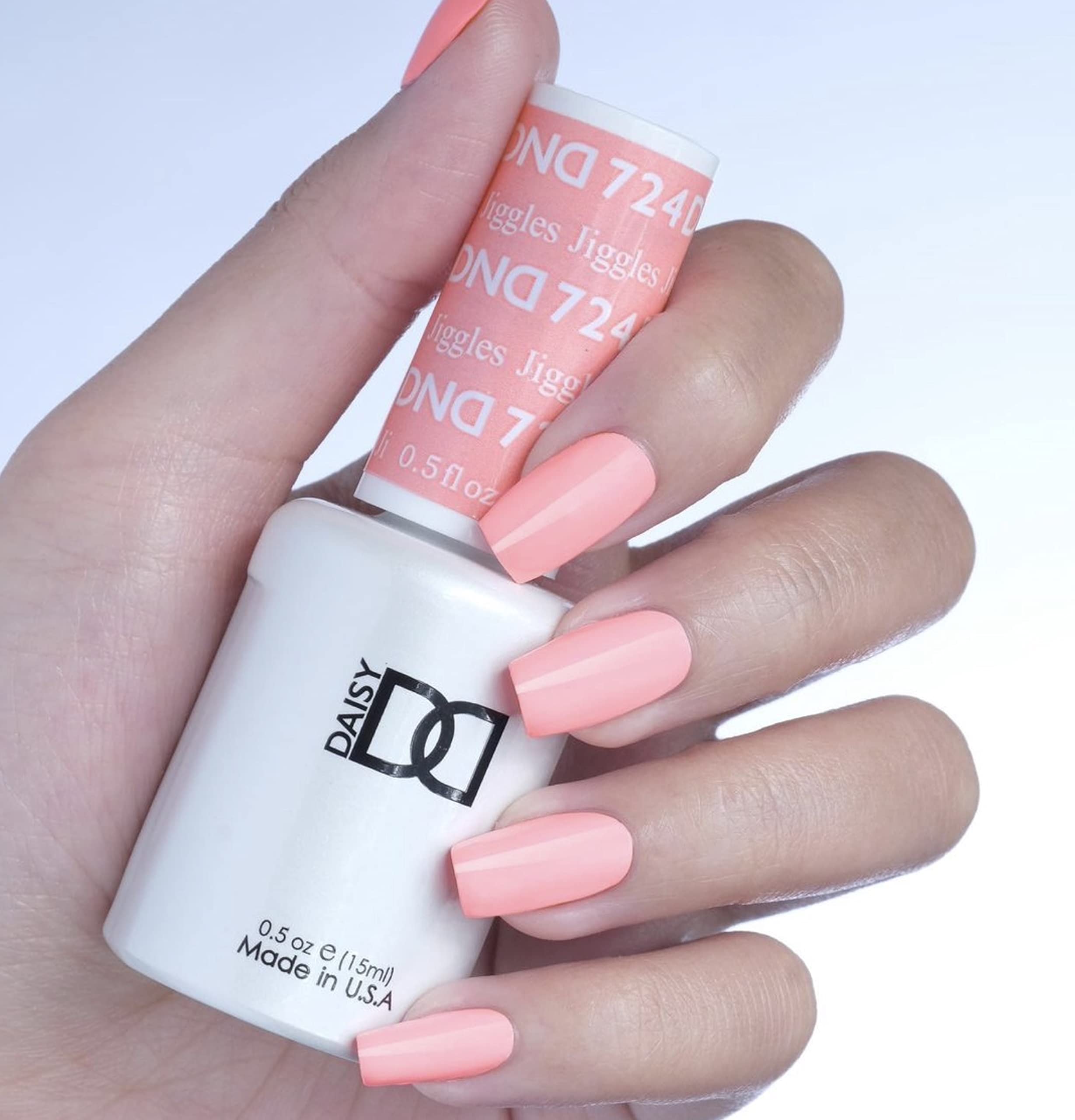 Daisy DND Gel Polish Set – Pink Jiggles 724 Gel & Lacquer Duo