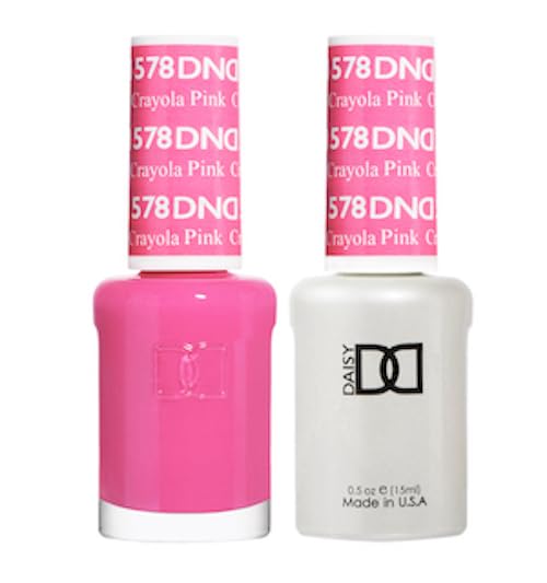 DAISY DND Gel Polish Set – Pink Collection Crayola Pink 578 | UV/LED Gel Polish & Lacquer Duo