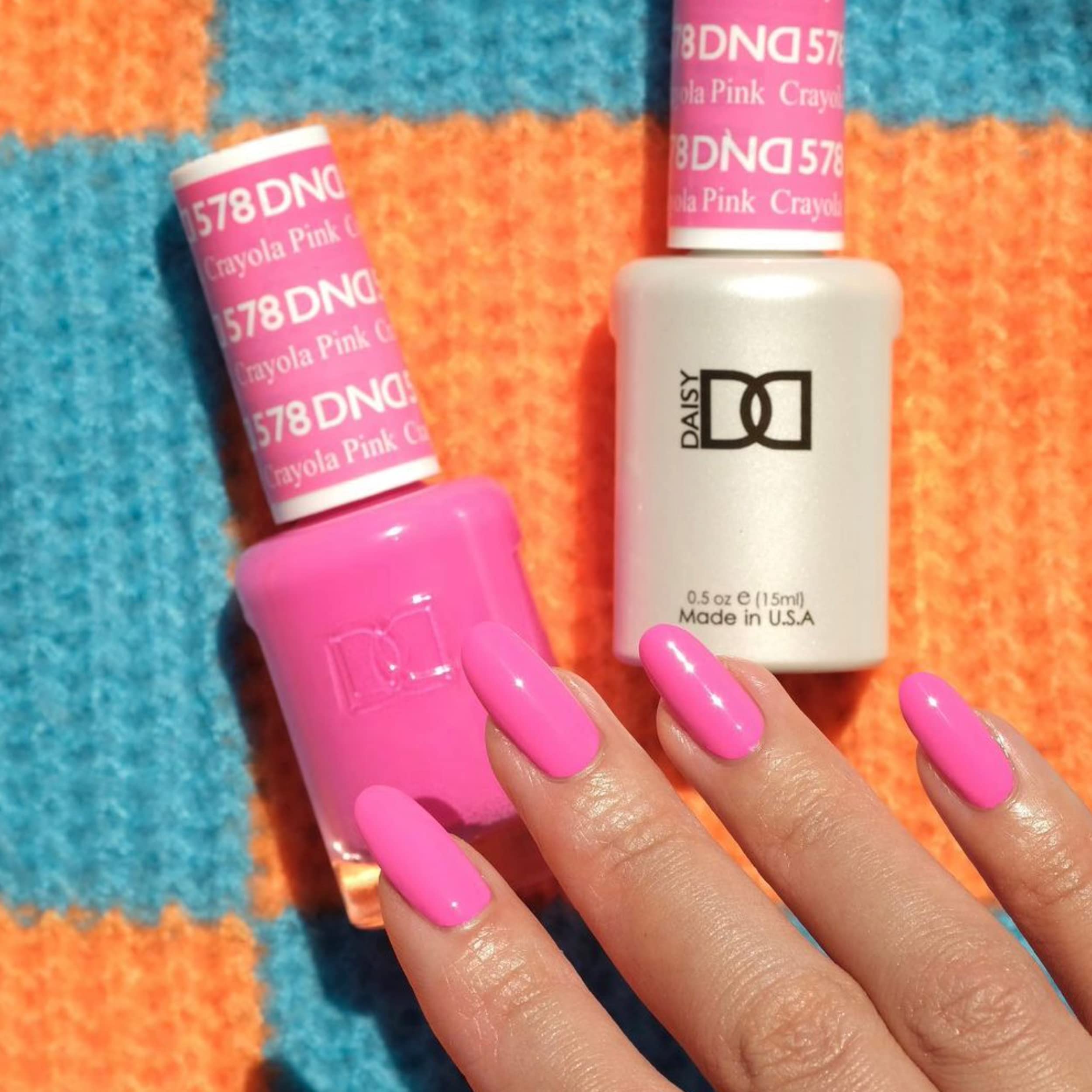 DAISY DND Gel Polish Set – Pink Collection Crayola Pink 578 | UV/LED Gel Polish & Lacquer Duo