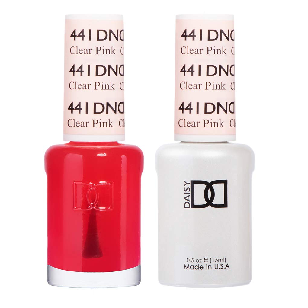 Daisy DND Gel Polish Set – Pink Collection Duo (Gel + Lacquer), Clear Pink #441, 0.5 oz