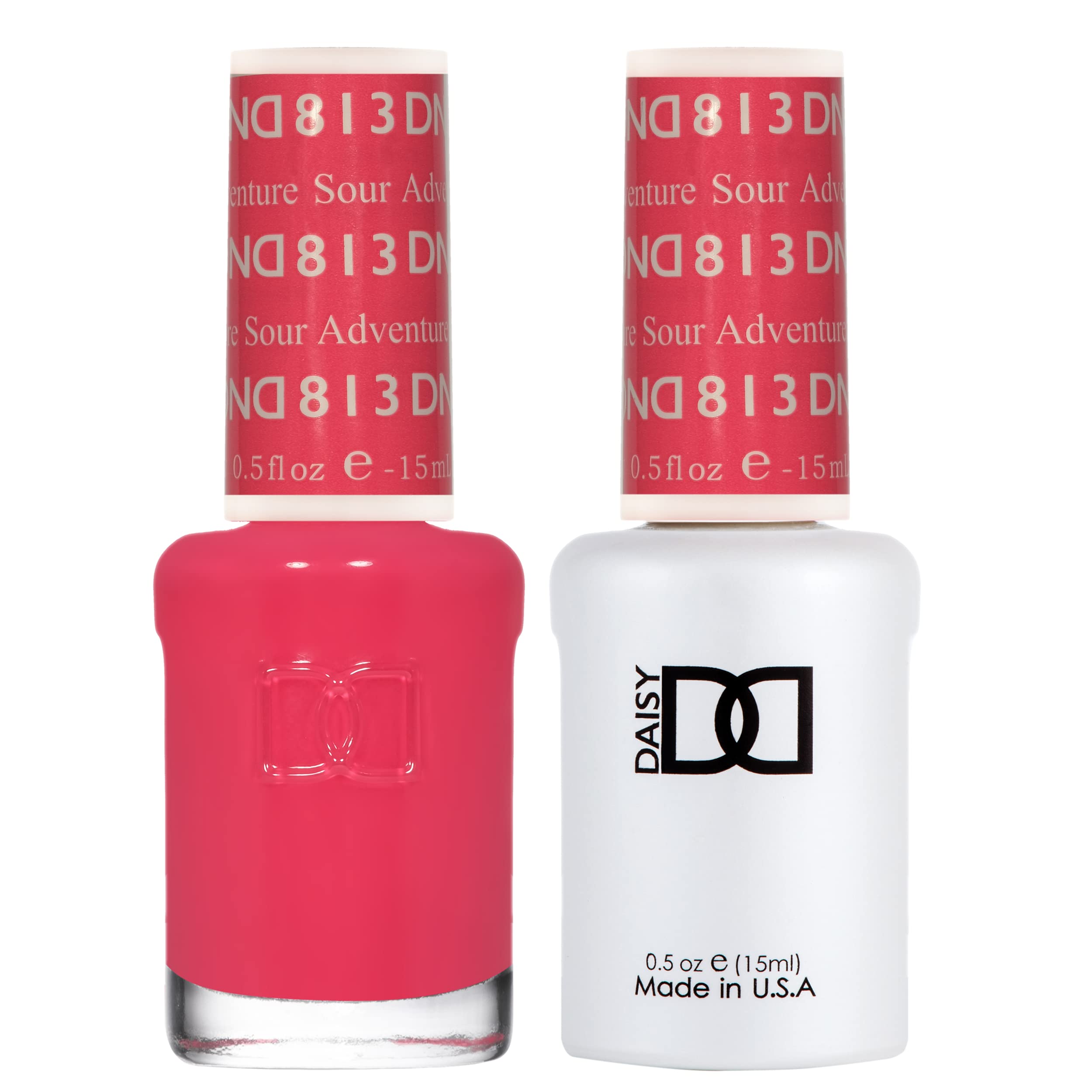 Daisy DND Gel Polish Set – Pink Collection Sour Adventure (813) UV/LED Gel Polish & Air-Dry Lacquer Duo, 0.5 fl oz