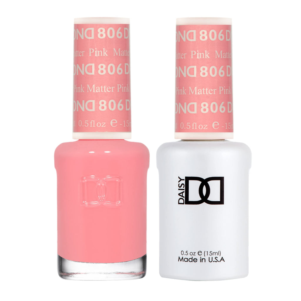 DAISY DND Gel Polish Set – Pink Collection, Matching UV/LED Gel Polish + Air Dry Lacquer, 806 Pink Matter, 0.5 fl oz