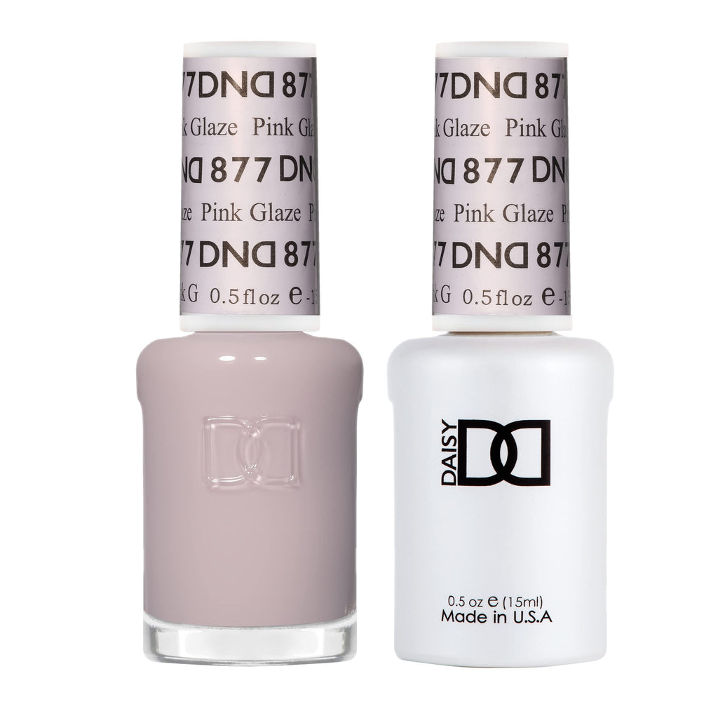 DAISY DND Gel Polish Set Pink Glaze 877 – Duo Gel Polish & Lacquer (0.5 fl oz Each)