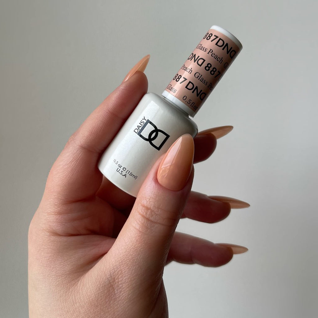 Daisy DND Gel Polish Set – Glass Peach #887 Gel + Lacquer Duo, 0.5 fl oz each