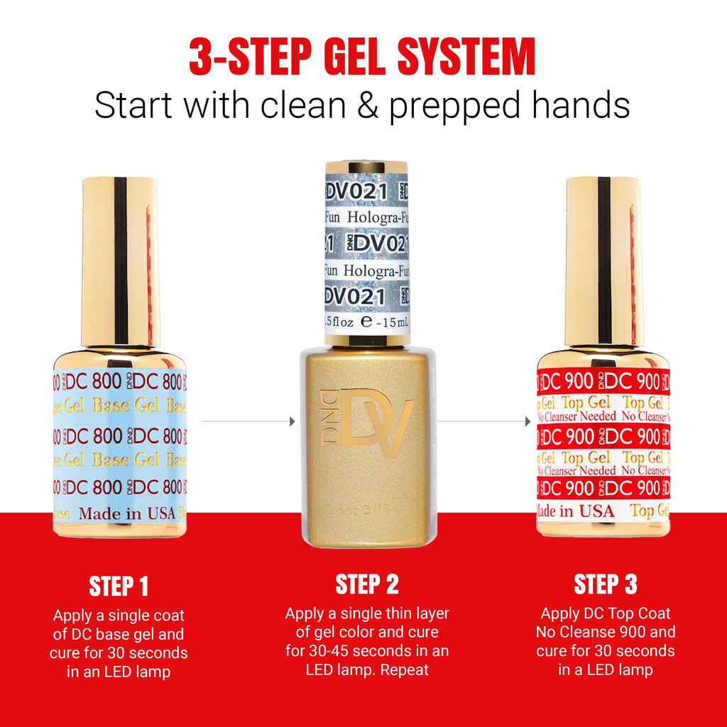 DAISY DND Gel Diva Polish Set – Mirrorball Collection | Red 031 Let’s Go To Vegas | Gel + Air Dry Duo, 0.5 Fl Oz Each
