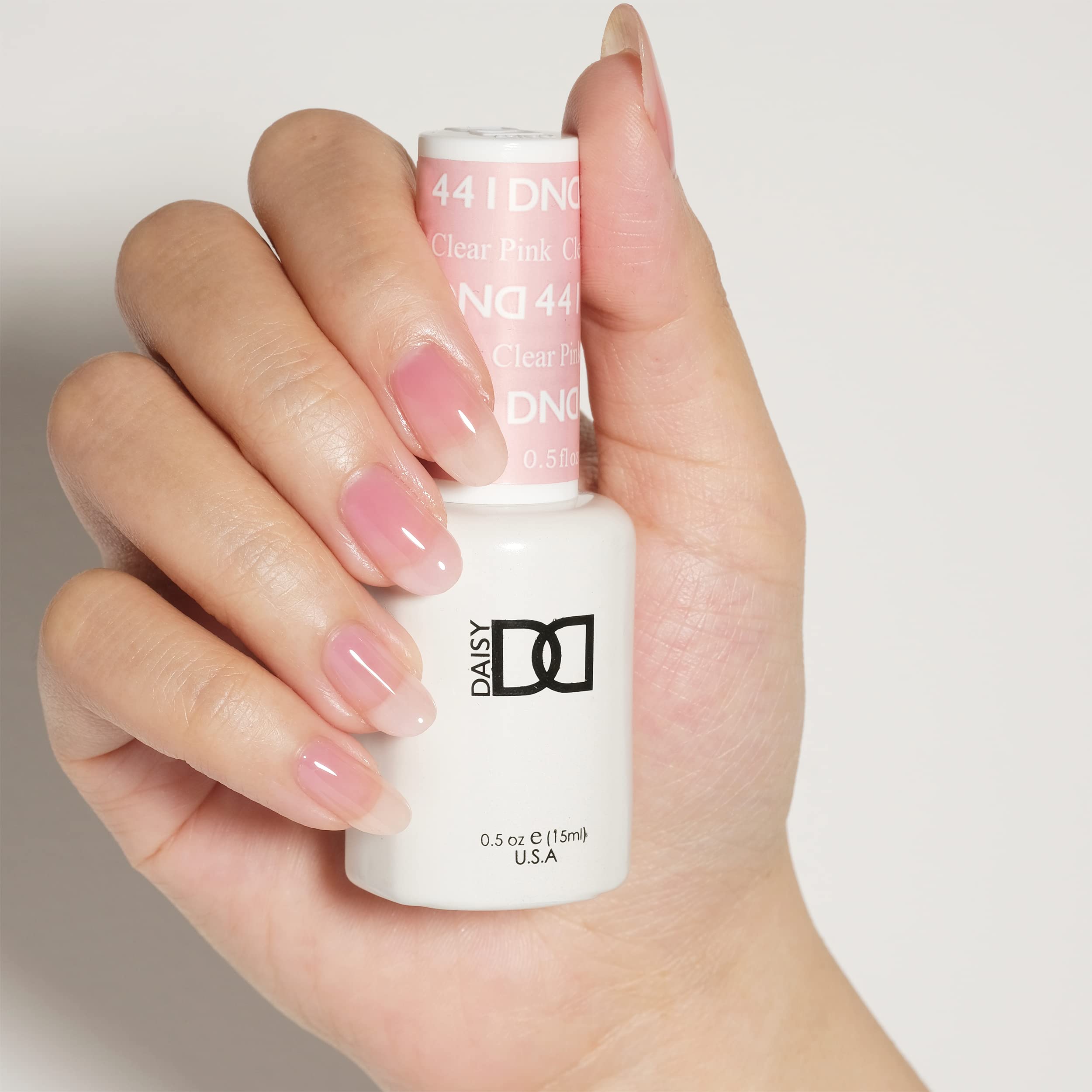 Daisy DND Gel Polish Set – Pink Collection Duo (Gel + Lacquer), Clear Pink #441, 0.5 oz