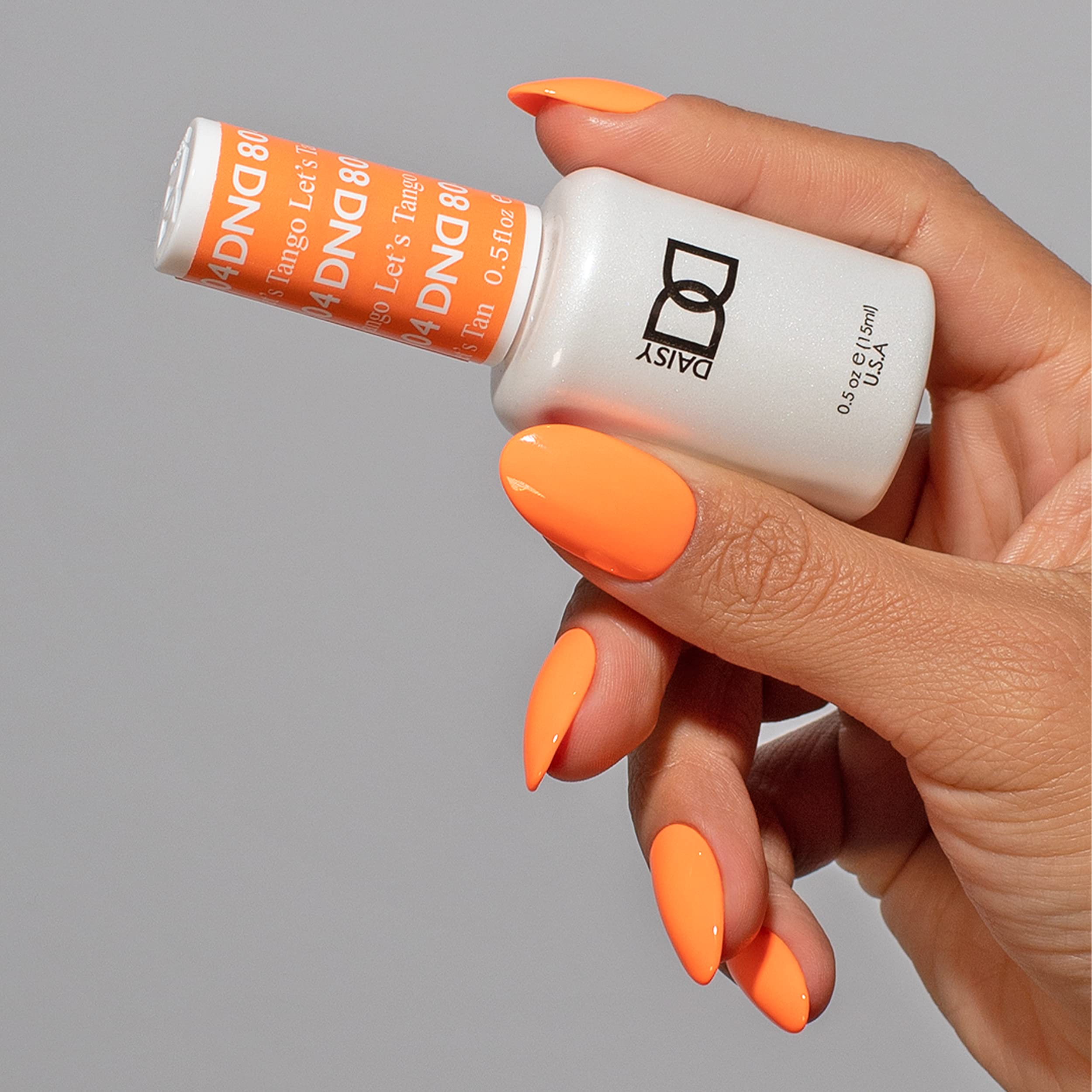 DAISY DND Let’s Tango 804 Gel Polish Set – Orange UV/LED Duo (Gel + Lacquer) 0.5 fl oz