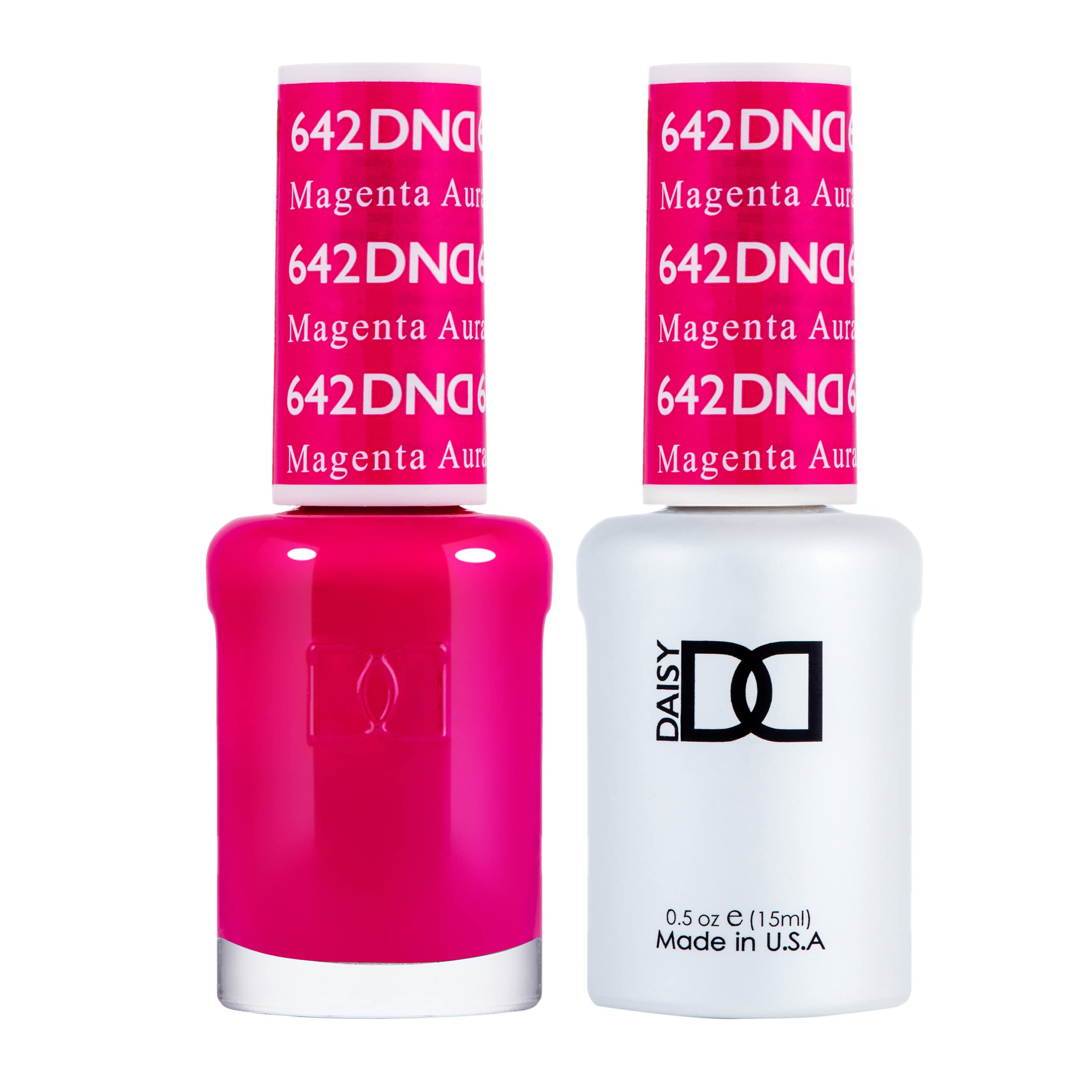 DND Gel Polish Set – Pink Collection, 642 Magenta Aura | Gel + Lacquer Duo 0.5 fl oz