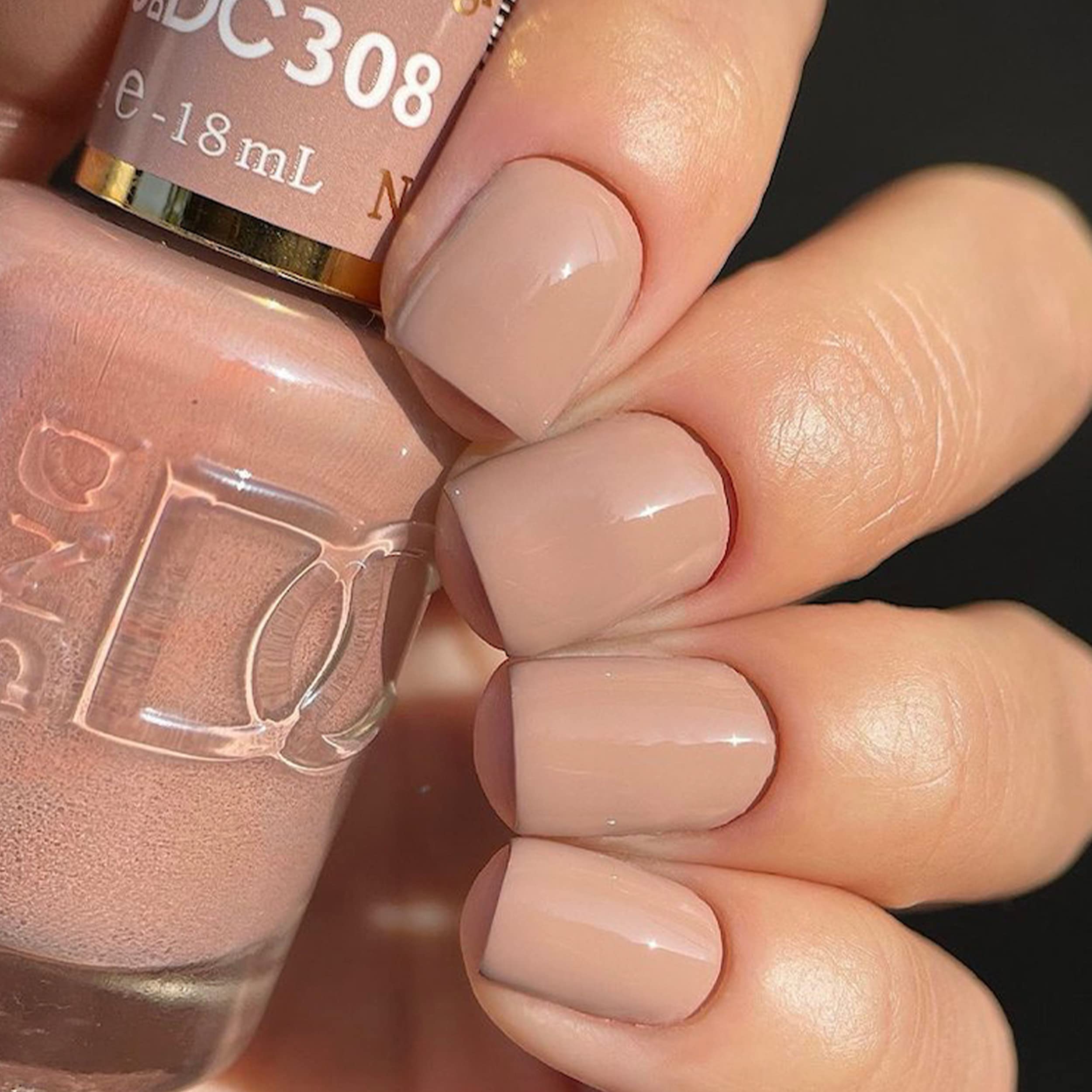 DAISY DND DC Gel Polish Set – Nostalgia 308 Deep Nude Duo (Gel + Lacquer), 0.5 fl oz