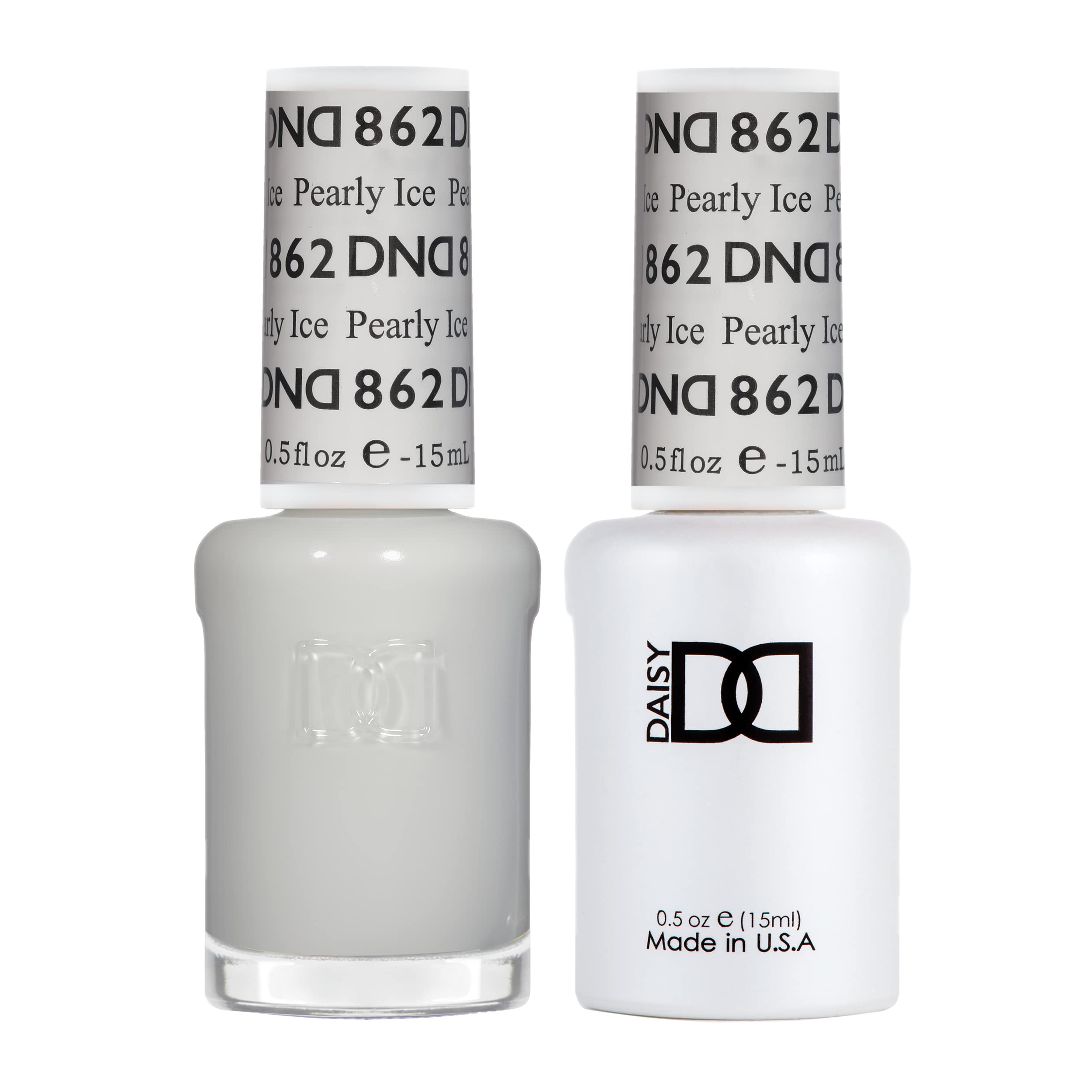 DAISY DND Gel Polish Set – Pearly Ice 862 Sheer Gel Polish + Matching Lacquer Duo (0.5 fl oz each)