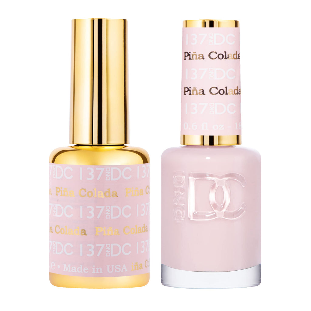 DND DC Gel Polish Set – Pink Collection (Pina Colada #137) Gel + Lacquer Duo, 0.5 fl oz