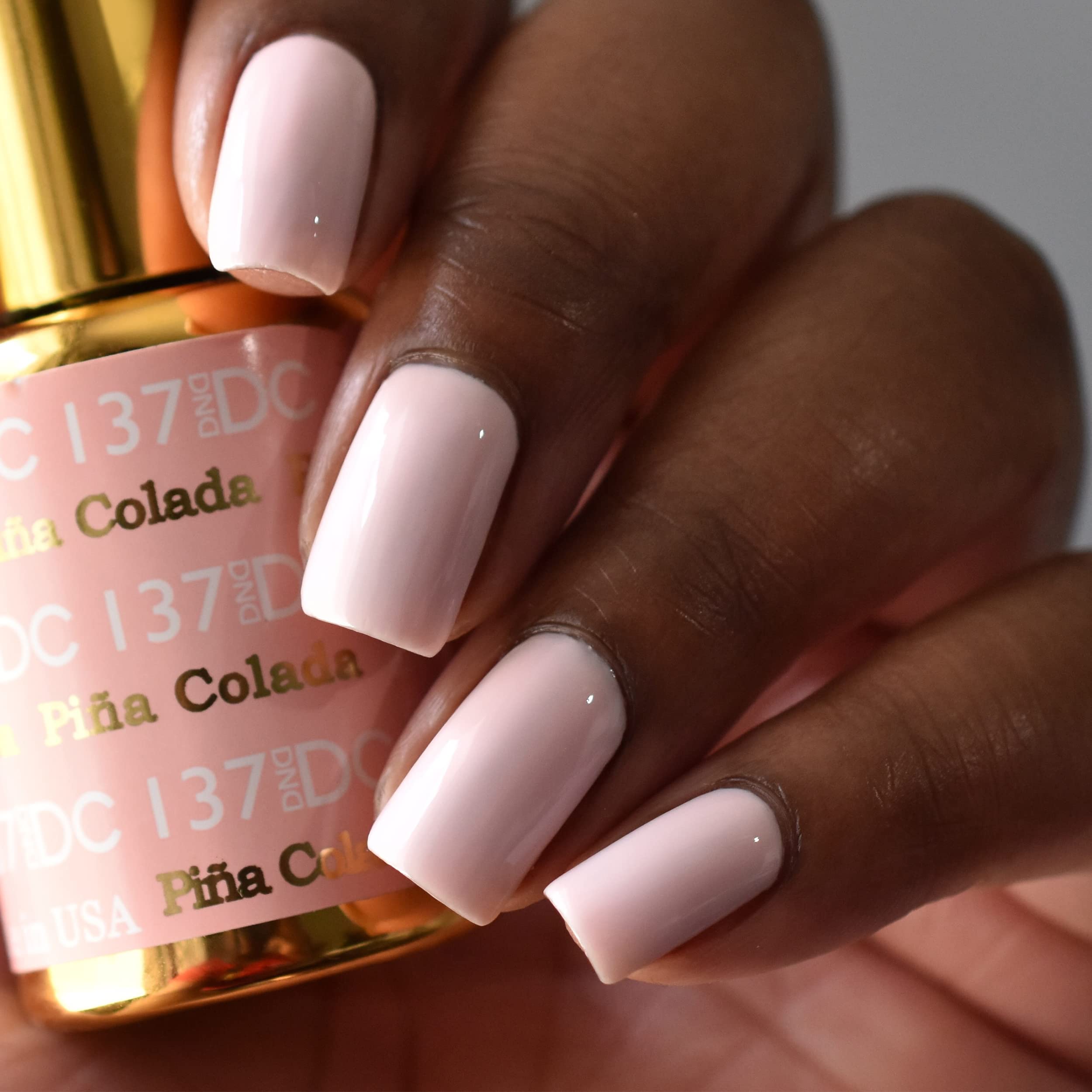 DND DC Gel Polish Set – Pink Collection (Pina Colada #137) Gel + Lacquer Duo, 0.5 fl oz