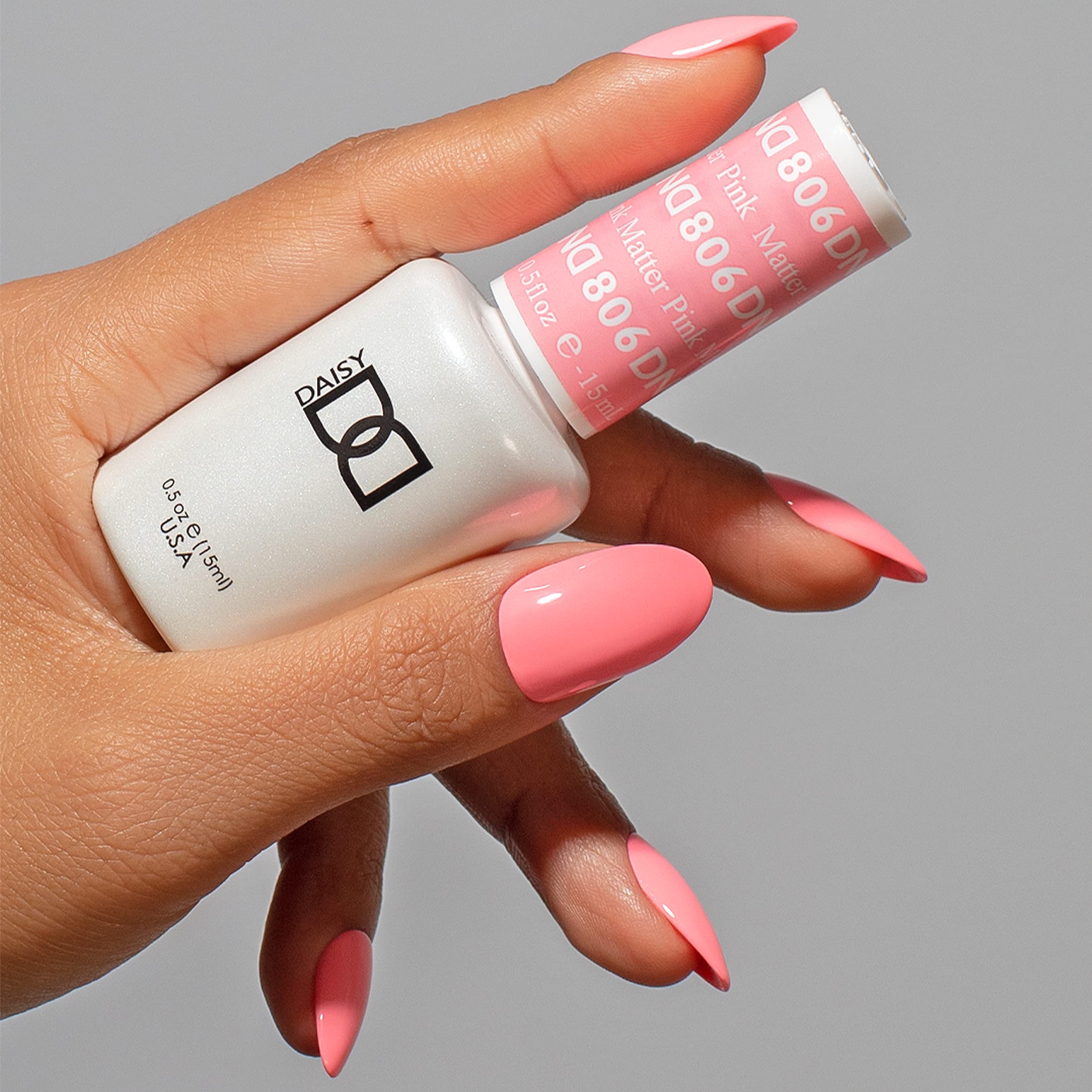 DAISY DND Gel Polish Set – Pink Collection, Matching UV/LED Gel Polish + Air Dry Lacquer, 806 Pink Matter, 0.5 fl oz