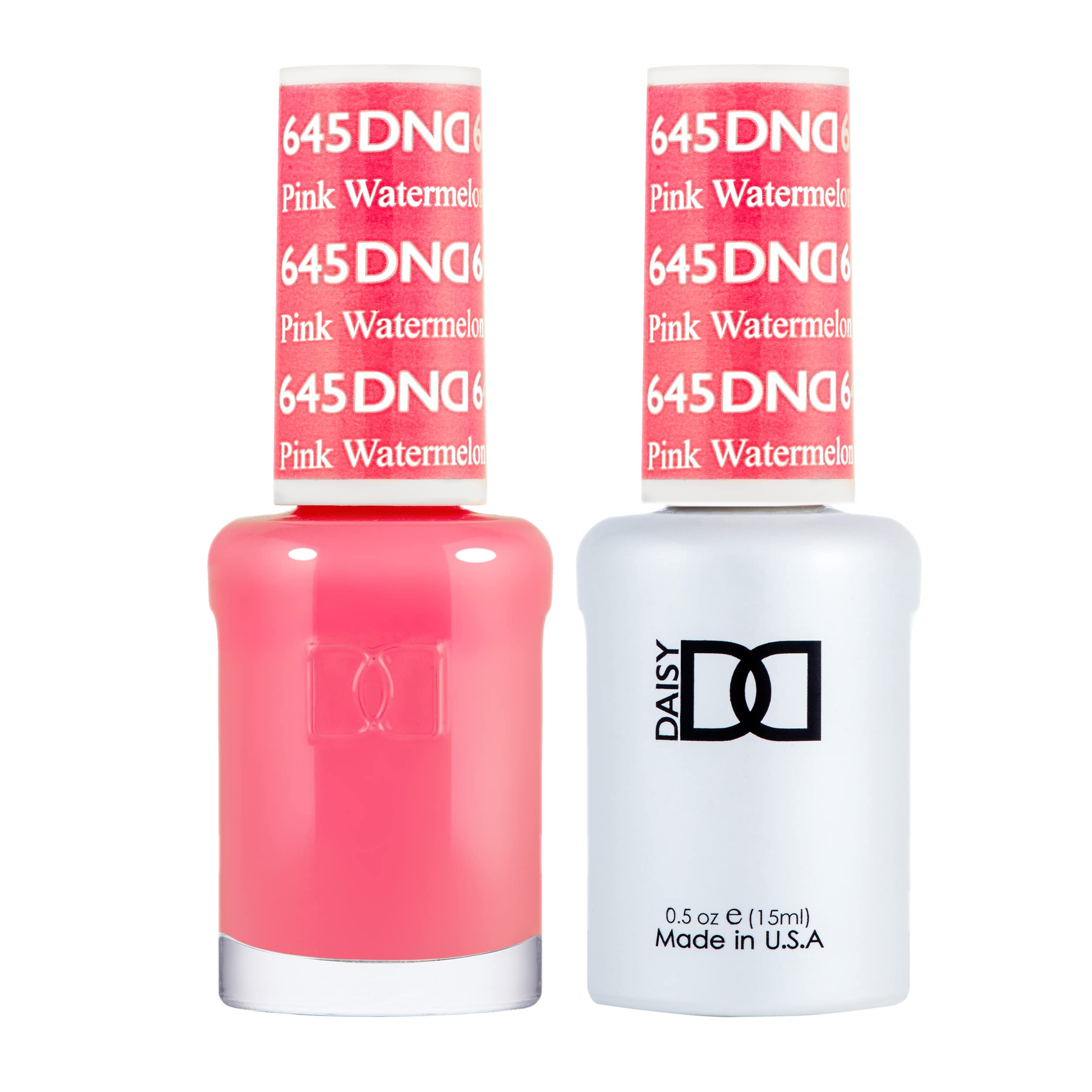 Daisy DND Gel Polish Set – Pink Watermelon 645 | UV/LED Gel Polish & Air Dry Lacquer Duo, 0.5 Fl Oz