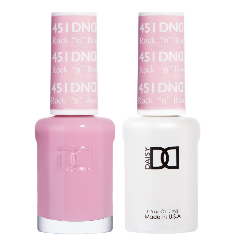 DAISY DND Gel Polish Set – Pink Collection Rock N Rose 451 | UV/LED & Air-Dry Chip-Free Duo, 0.5 fl oz