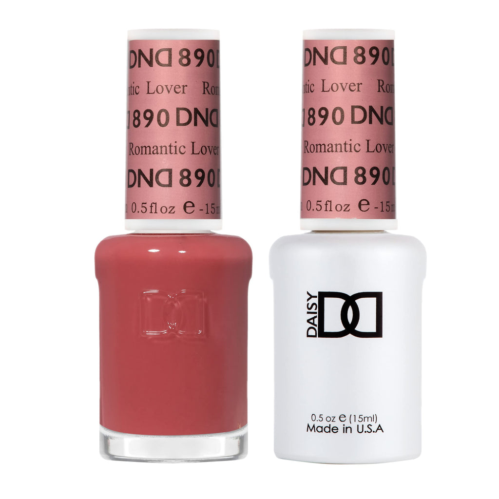Daisy DND Gel Polish Set Romantic Lover 890 – Sheer Coral Red Duo (Gel Polish + Lacquer)
