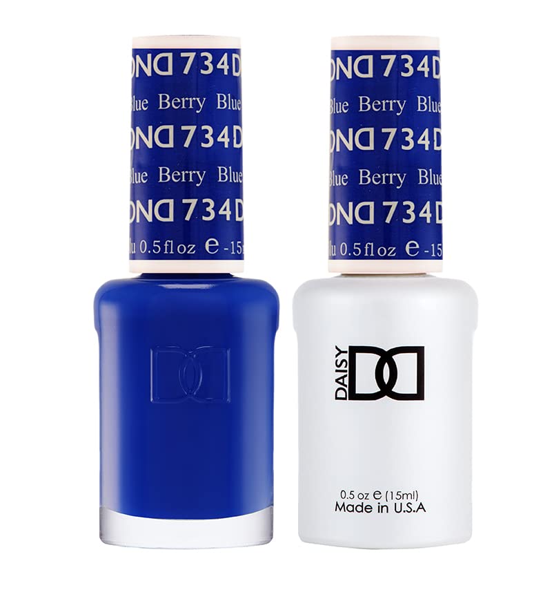 DAISY DND Gel Polish Set – Blue Collection, Berry Blue, 0.5 fl oz | UV/LED Gel Polish + Air Dry Lacquer