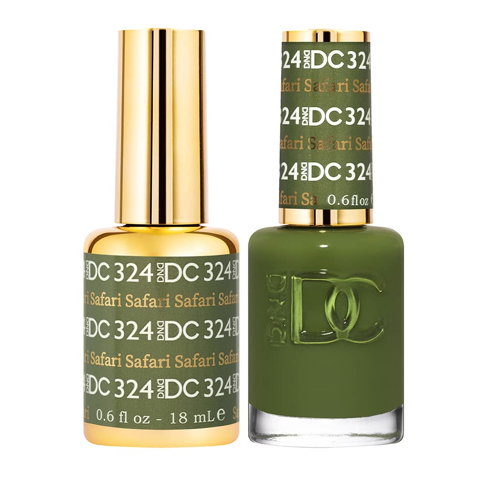 DAISY DND DND DC Gel Polish Set – Green Safari 324, Gel & Lacquer Duo, 0.5 Fl Oz Each