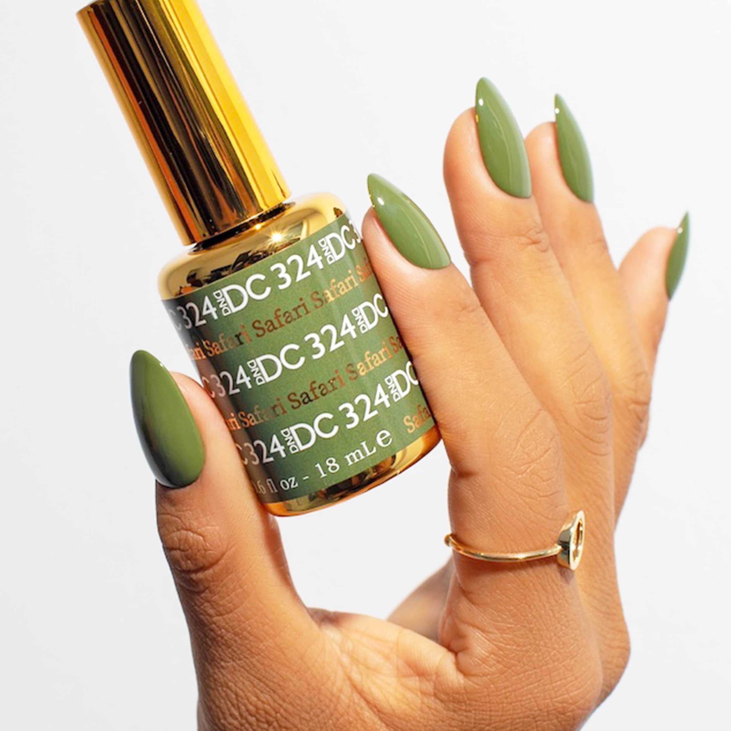 DAISY DND DND DC Gel Polish Set – Green Safari 324, Gel & Lacquer Duo, 0.5 Fl Oz Each