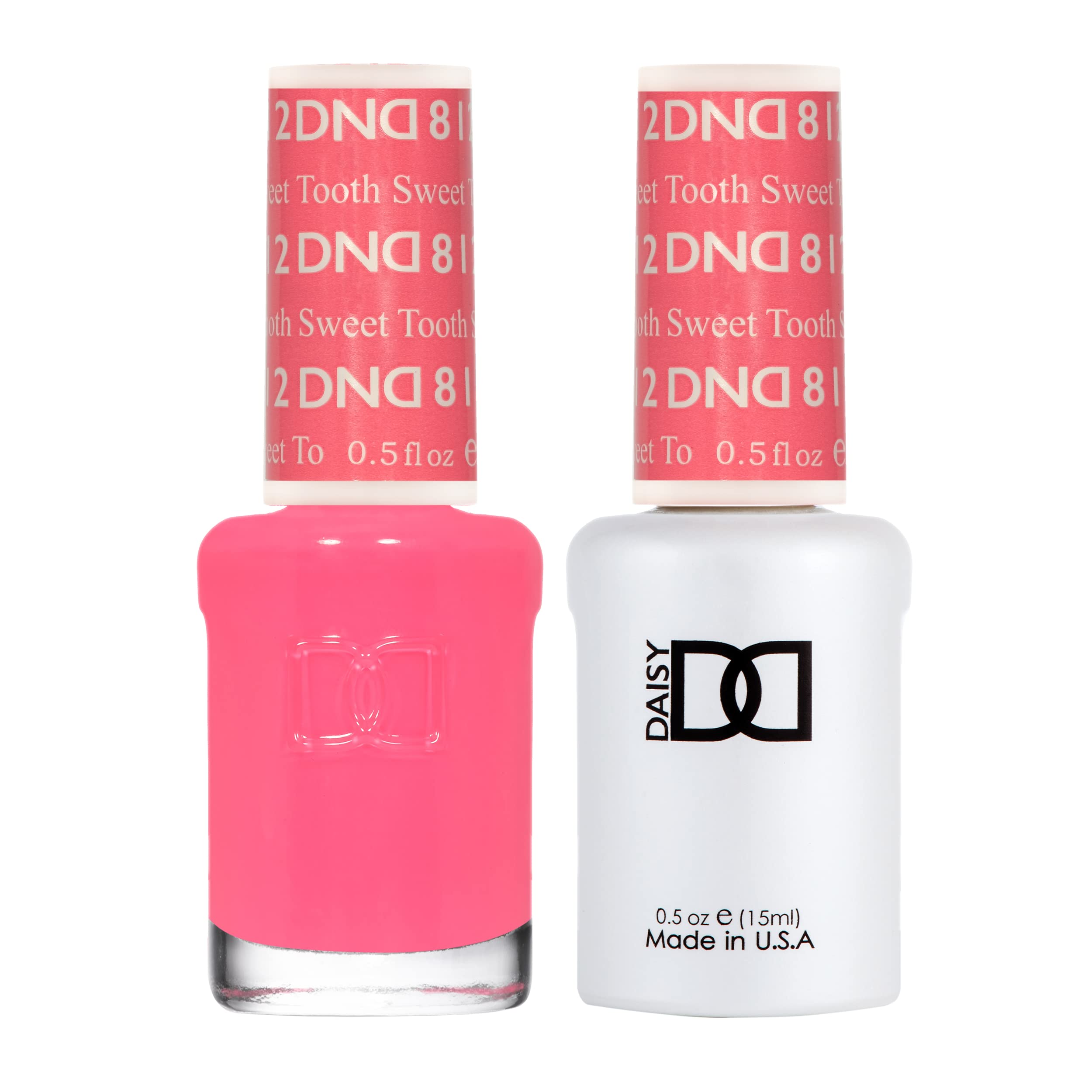 DAISY DND Gel Polish Set – Pink Collection Sweet Tooth 812 | UV/LED Gel Polish & Air-Dry Lacquer Duo, 0.5 Fl Oz