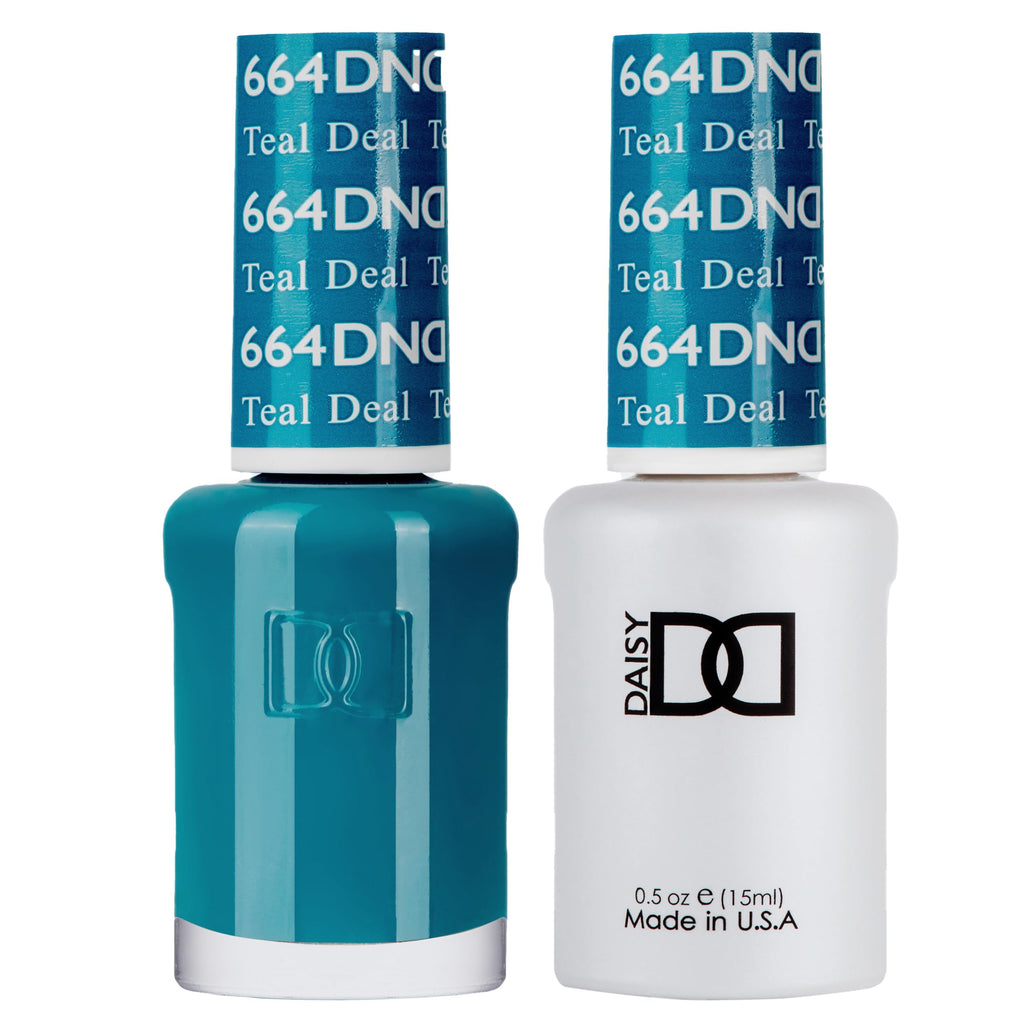 DAISY DND Gel Polish Set – Blue Collection Teal Deal #664, 0.5 Fl Oz Duo