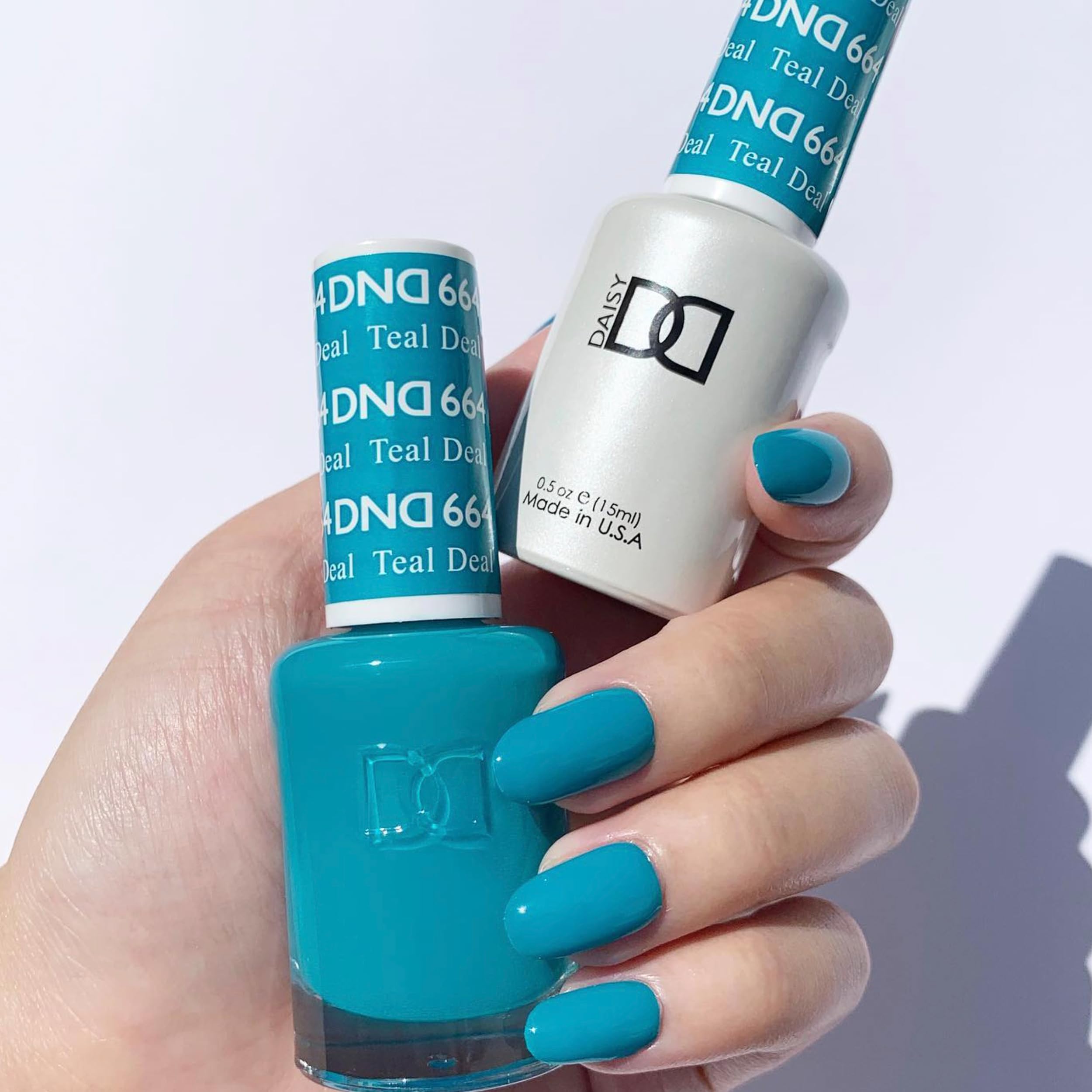 DAISY DND Gel Polish Set – Blue Collection Teal Deal #664, 0.5 Fl Oz Duo