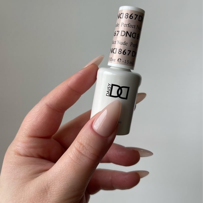 DAISY DND Gel Polish Set – Sheer Collection 867 Perfect Nude, UV/LED Gel Polish & Air Dry Lacquer Duo