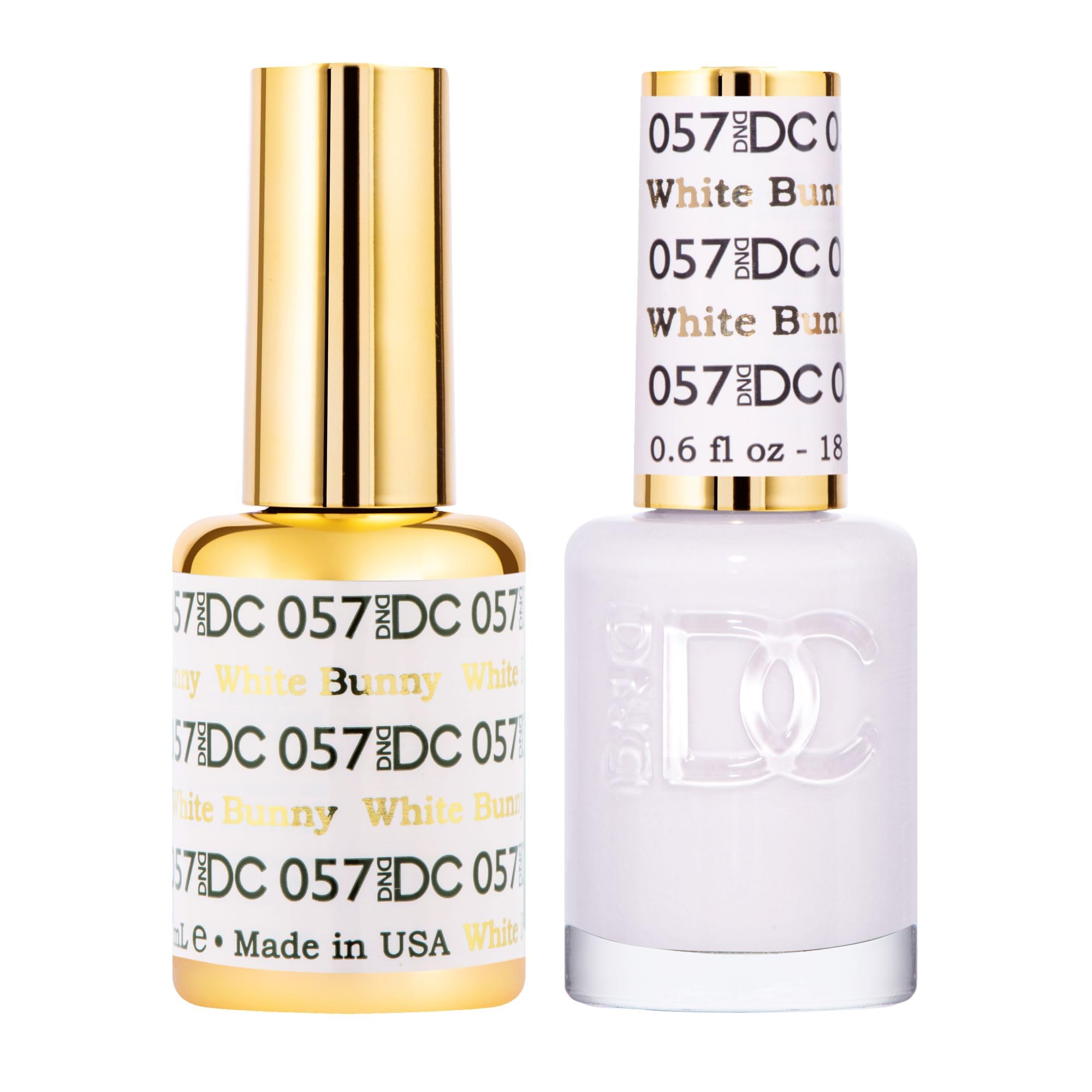 DND DC Gel Polish Set – White Collection | UV/LED Gel Polish & Air Dry Lacquer 057 White Bunny