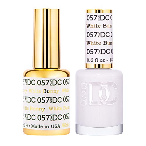 DND DC Gel Polish Set – White Collection | UV/LED Gel Polish & Air Dry Lacquer 057 White Bunny