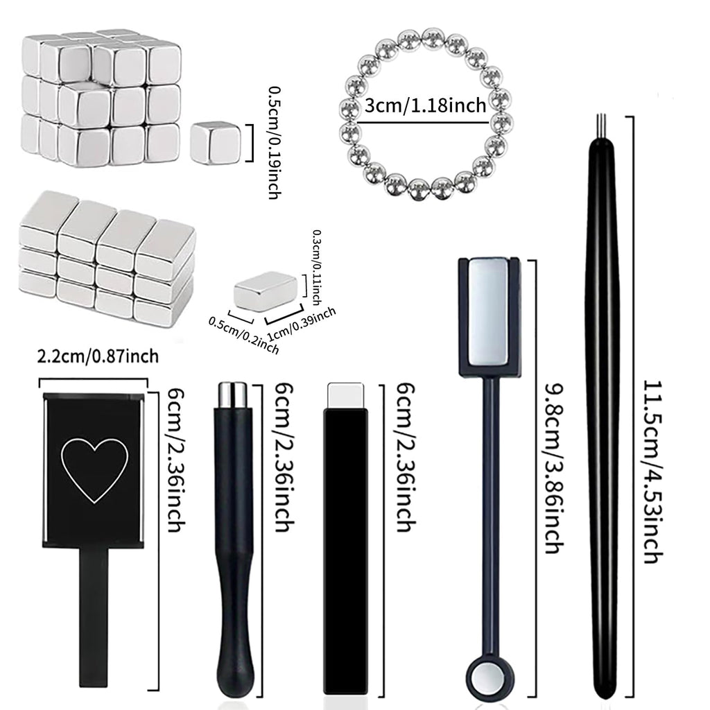 DAIXIANGER 73-Piece Cat Eye Nail Magnet Set – Multi-Shape Gel Nail Art Tools