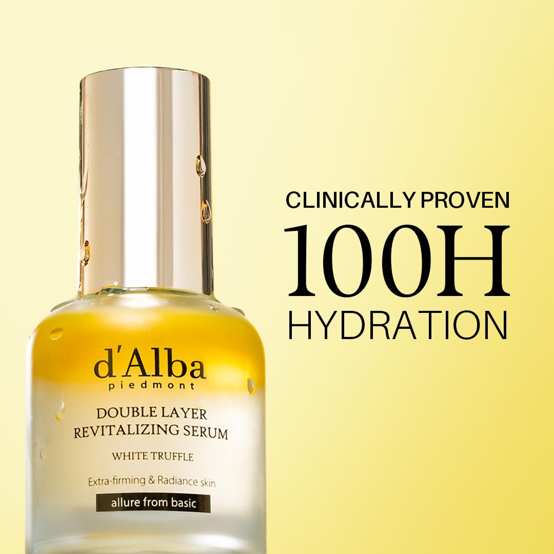 d'alba Piedmont White Truffle Double Layer Revitalizing Serum — 100hr Hydration, Hyaluronic Acid & Centella