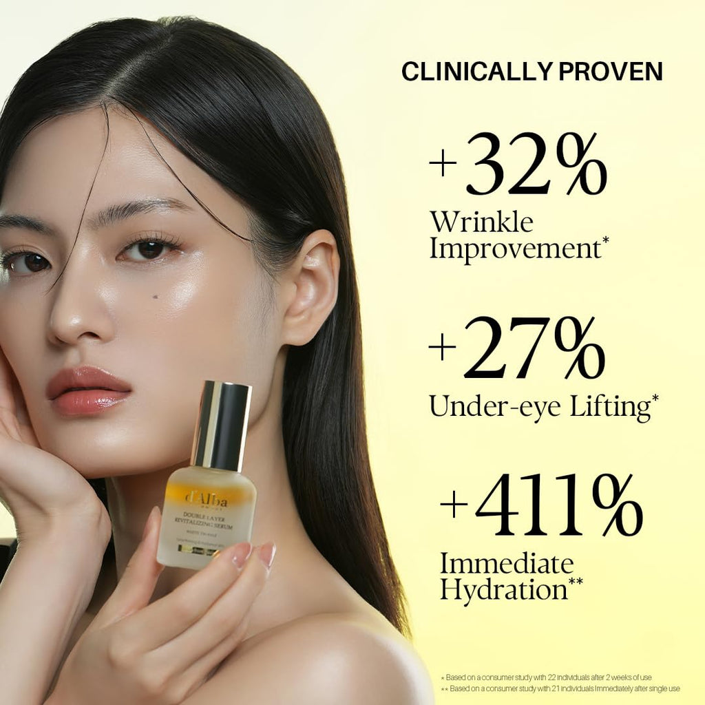 d'alba Piedmont White Truffle Double Layer Revitalizing Serum — 100hr Hydration, Hyaluronic Acid & Centella