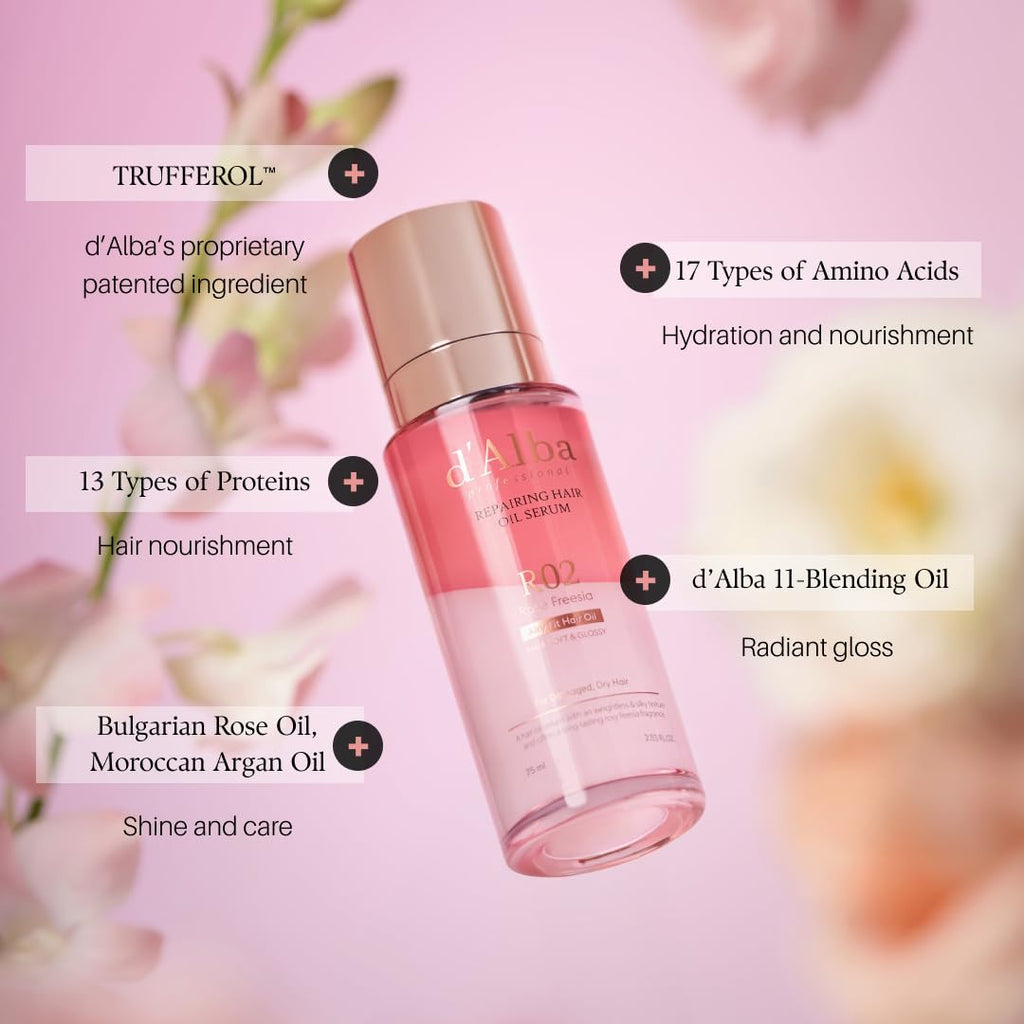 d'alba Piedmont Professional Reparing Hair Oil Serum 75ml | Nourish & Shine