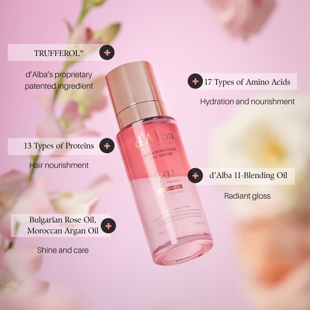 d'alba Piedmont Professional Reparing Hair Oil Serum 75ml | Nourish & Shine