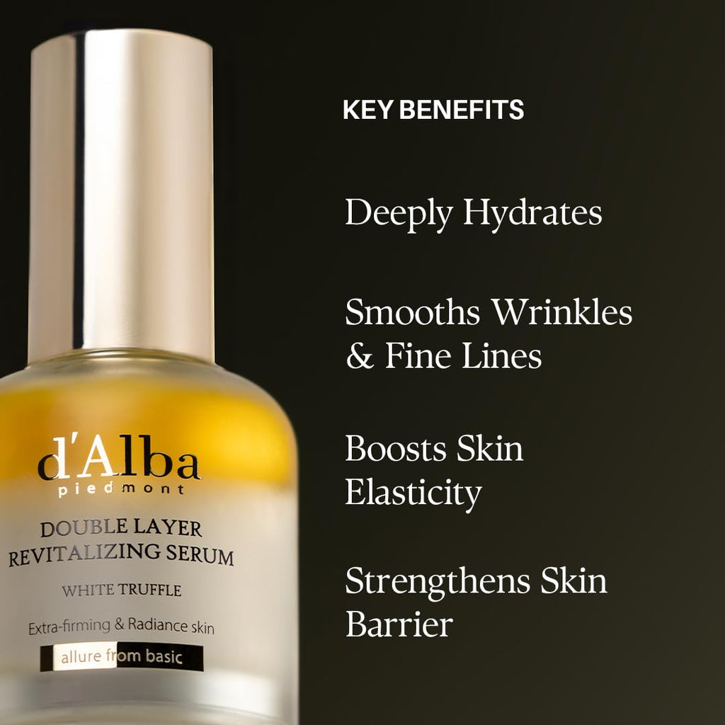 d'alba Piedmont White Truffle Double Layer Revitalizing Serum — 100hr Hydration, Hyaluronic Acid & Centella