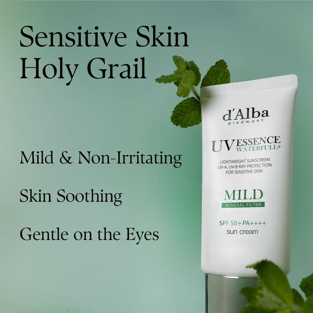 d'alba Piedmont Truffle Waterfull Sunscreen SPF58 PA++++ | Vegan Mineral, Gentle Finish
