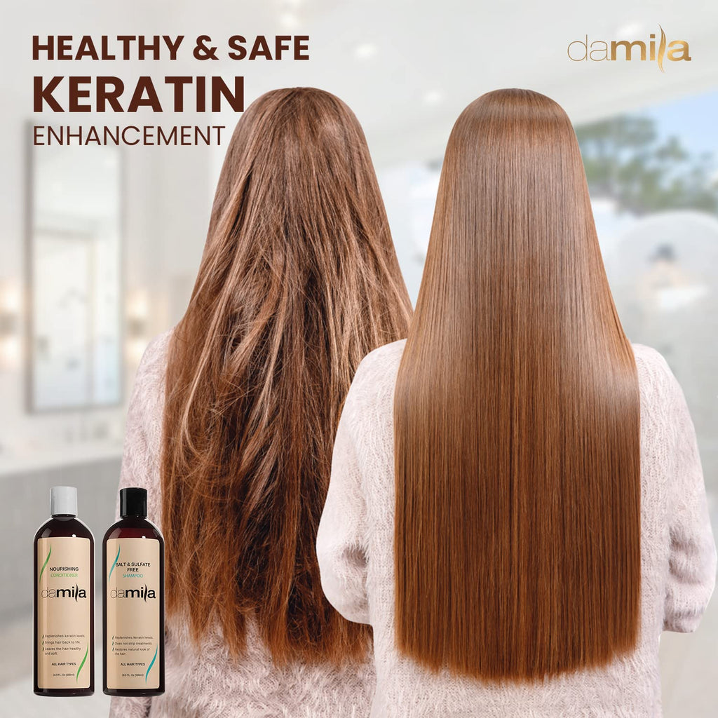 Damila Salt & Sulfate Free Shampoo & Conditioner for Keratin & Color-Treated Hair – 33.8 oz