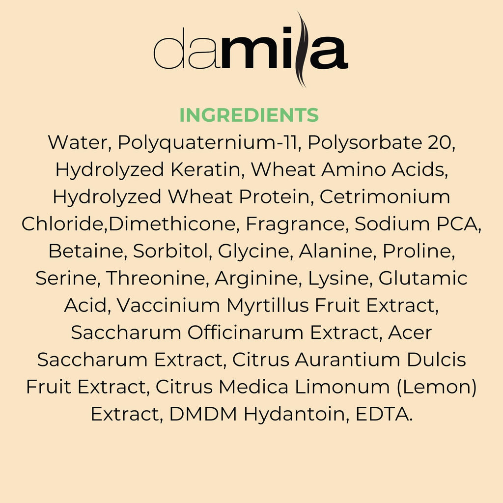 damila Keratin Leave-In Conditioner Spray for Fine, Dry, Damaged & Curly Hair | Detangles & Heat Protection