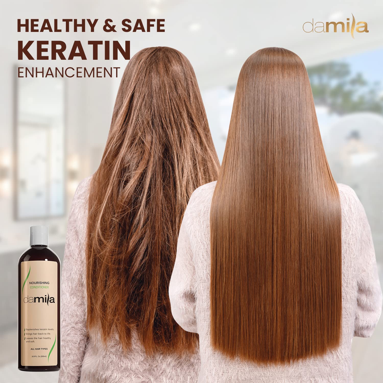 Damila Nourishing Conditioner with Keratin & Aloe Vera — Hydration for Damaged Hair
