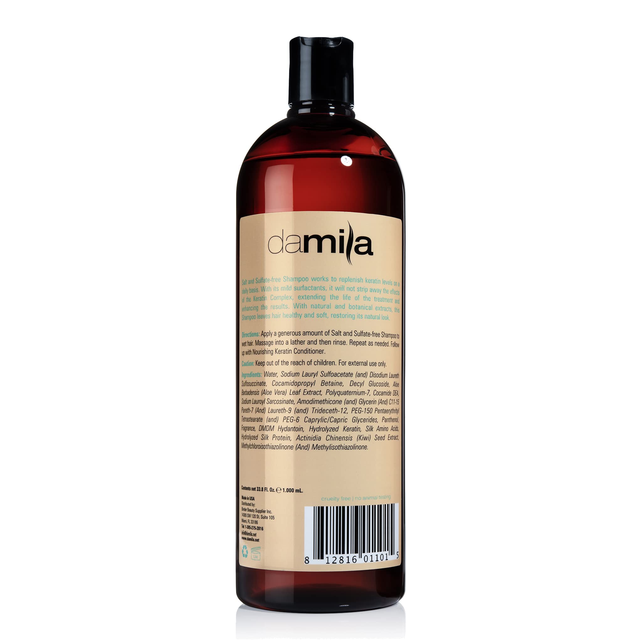 damila Salt & Sulfate Free Shampoo for Keratin & Color-Treated Hair – 33.8 fl oz