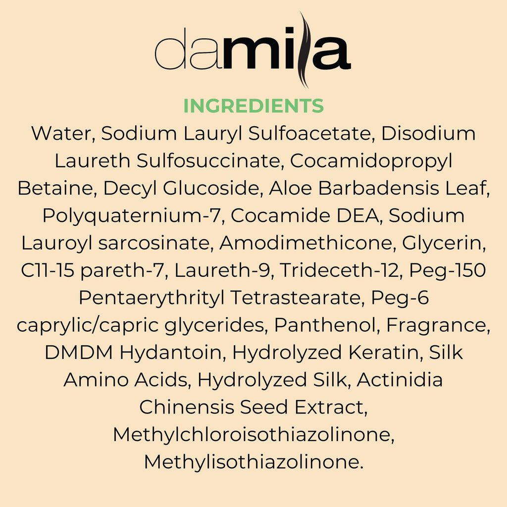 damila Salt & Sulfate Free Shampoo for Keratin & Color-Treated Hair – 33.8 fl oz