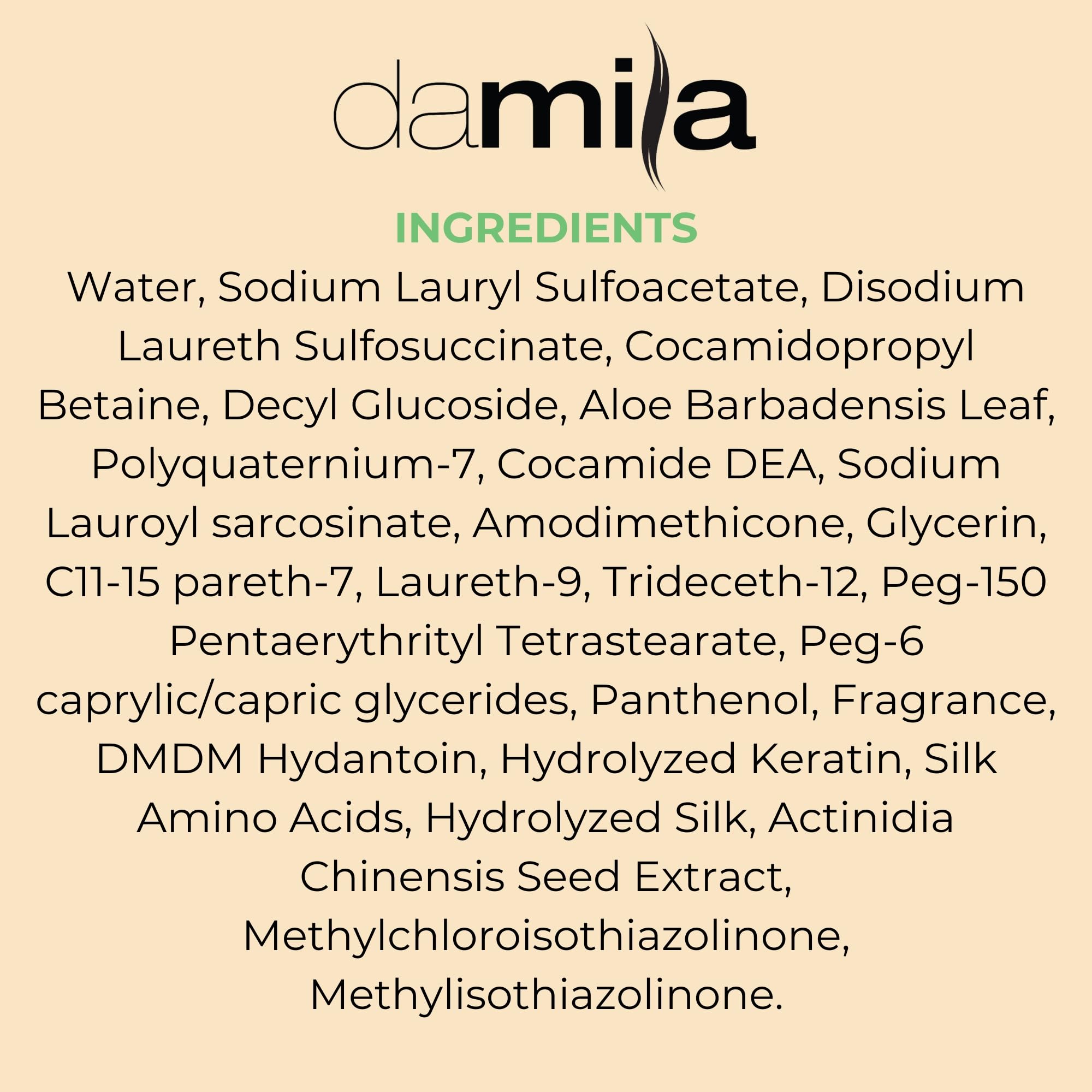 damila Salt & Sulfate Free Shampoo for Keratin & Color-Treated Hair – 33.8 fl oz