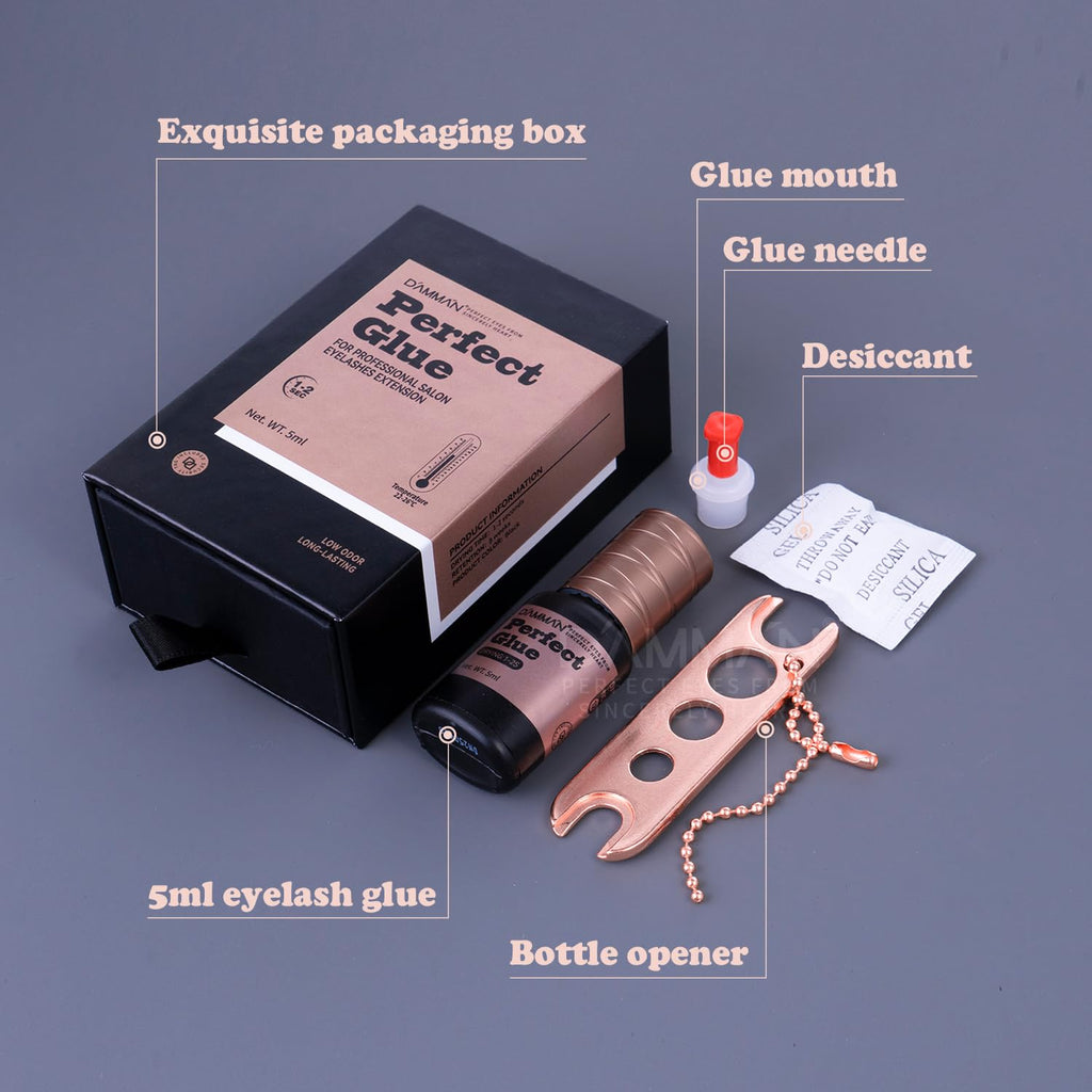 DAMMAN No.12 Eyelash Extension Glue — 5ml, 1-2 Sec Dry, Long-Lasting 8-10 Weeks, Low Odor, Salon-Grade