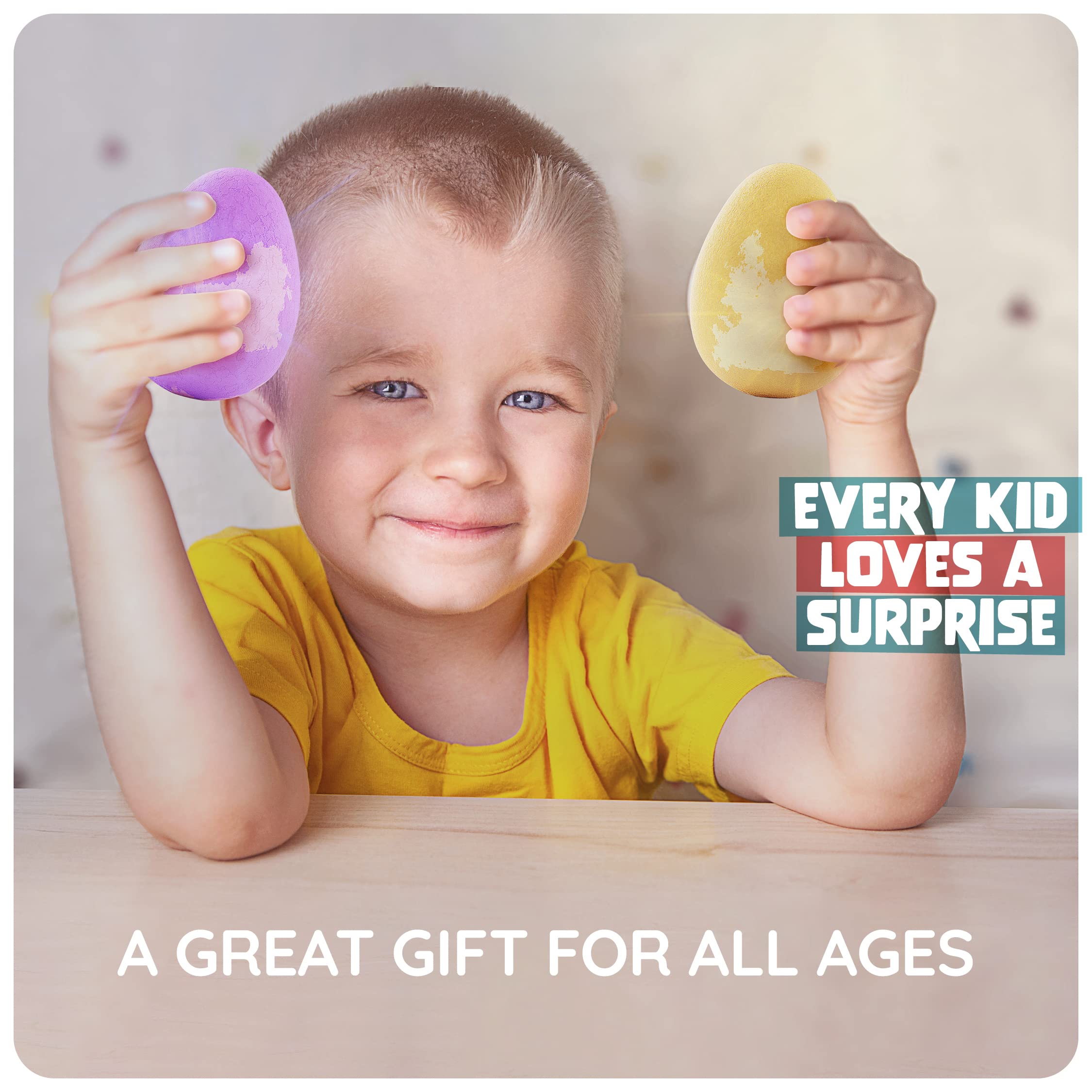 Dan&Darci Dino Egg Bath Bombs for Kids (Ages 6–8) – Surprise Inside Dinosaur Toys