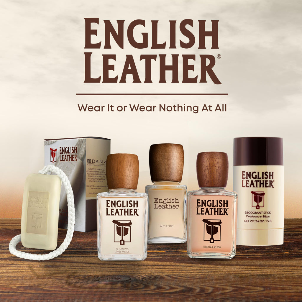 Dana English Leather Deodorant for Men — Classic Citrus, Aromatic & Woody Scent (2.6 oz)
