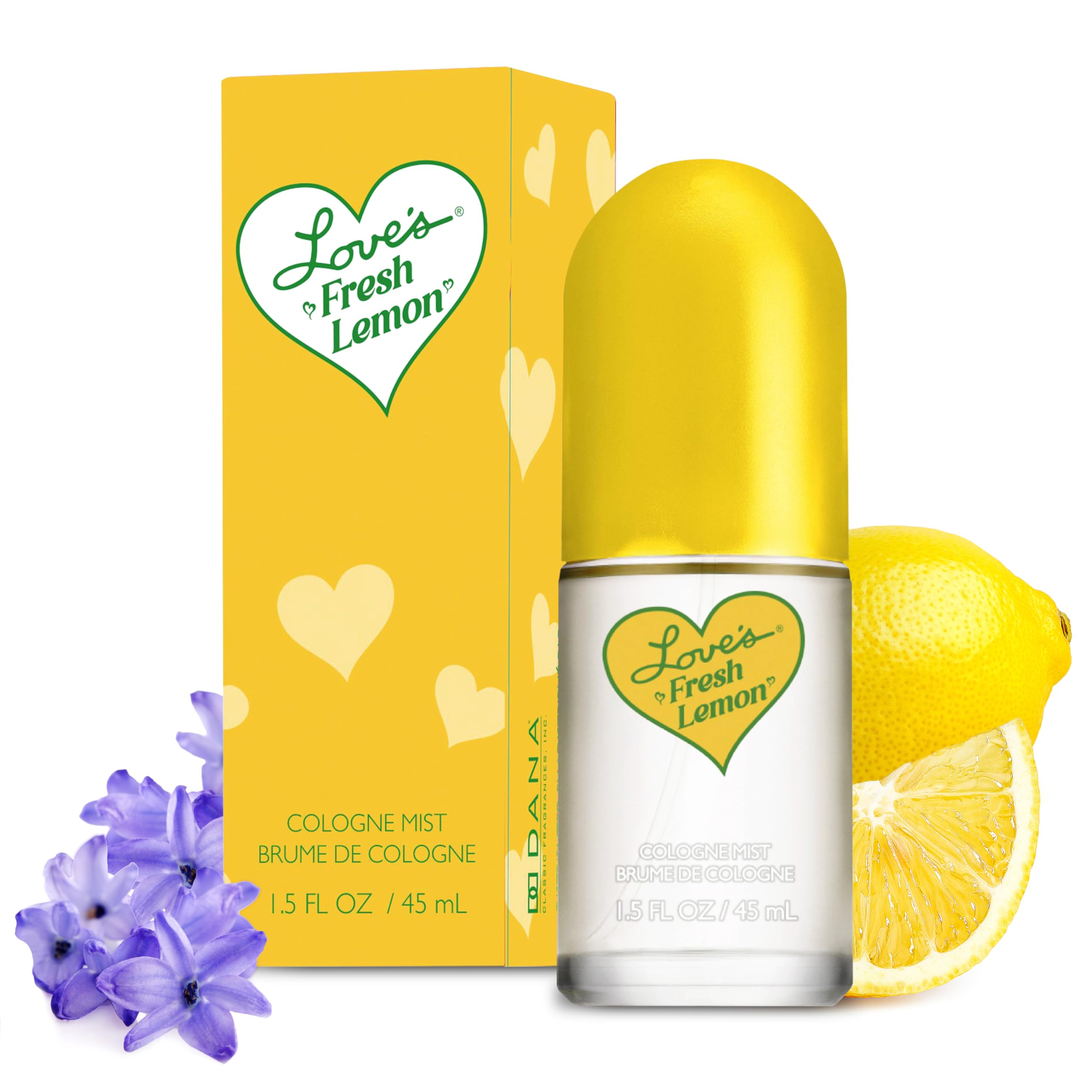 Dana Love's Fresh Lemon Cologne Mist – 1.5 Fl Oz | Invigorating Citrus Scent for Women