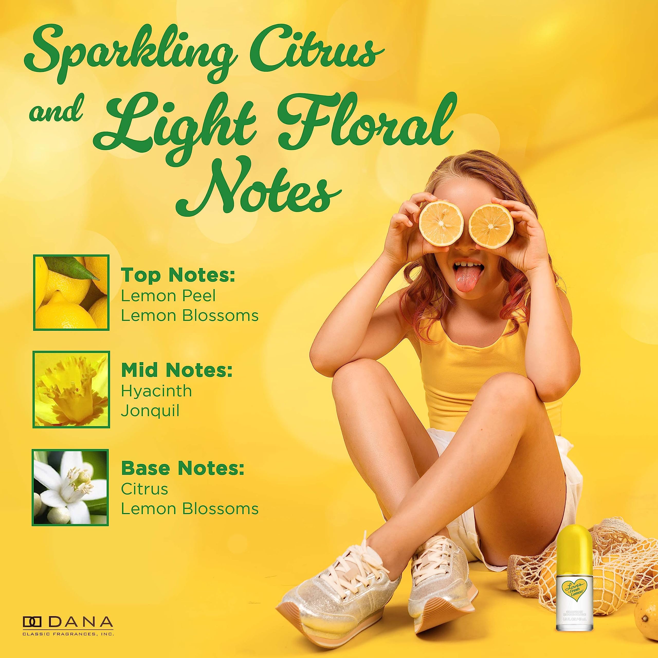 Dana Love's Fresh Lemon Cologne Mist – 1.5 Fl Oz | Invigorating Citrus Scent for Women