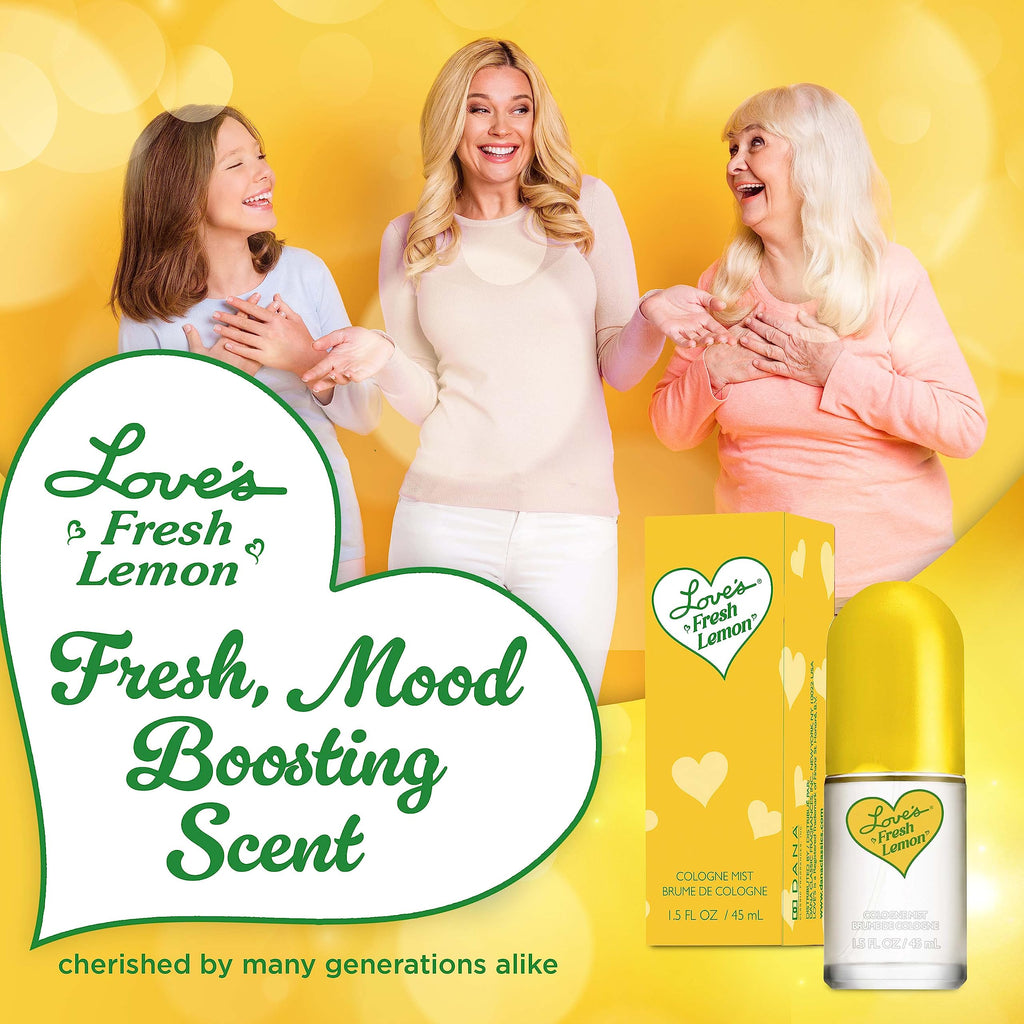 Dana Love's Fresh Lemon Cologne Mist – 1.5 Fl Oz | Invigorating Citrus Scent for Women