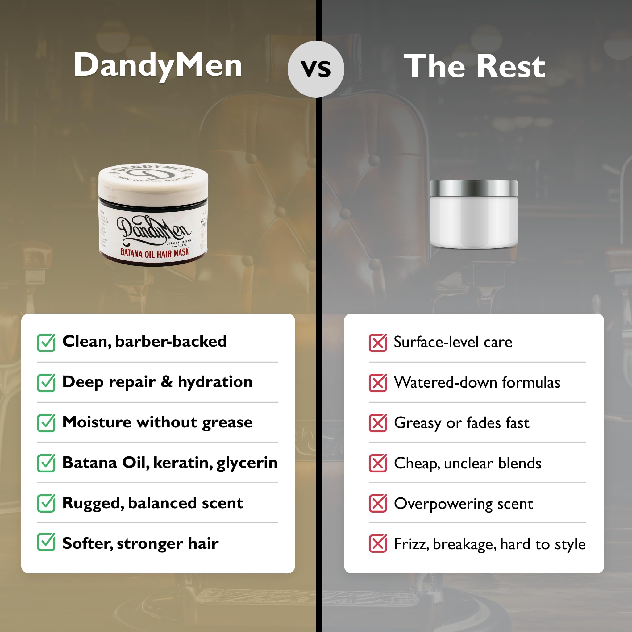 DandyMen Batana Oil Hair Mask – Weekly Deep Repair with Batana Oil & Keratin (4 oz)