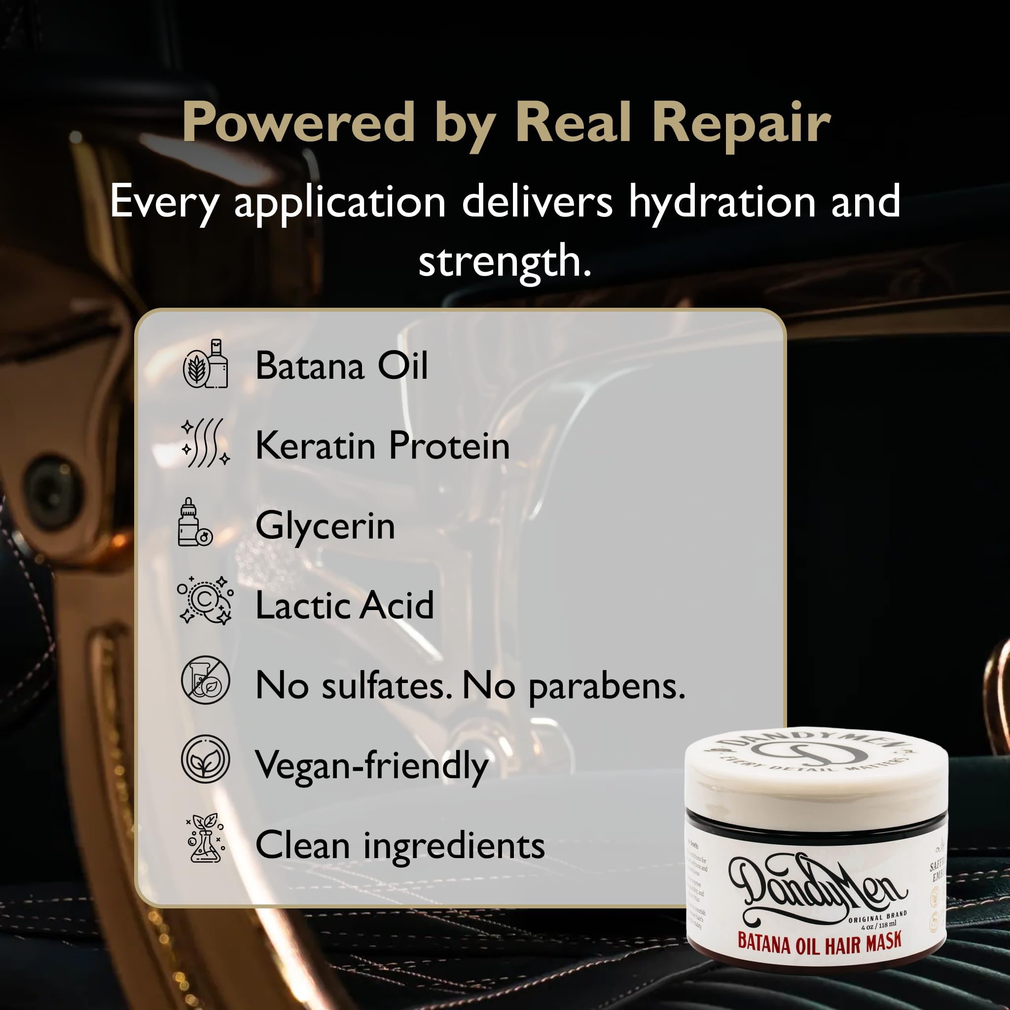 DandyMen Batana Oil Hair Mask – Weekly Deep Repair with Batana Oil & Keratin (4 oz)